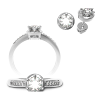 Золотые серьги-пусеты с бриллиантом (22837)