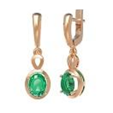 Золотые серьги с изумрудом (22694)
