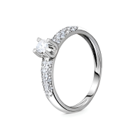 Каблучка з діамантом з білого золота (к100014)