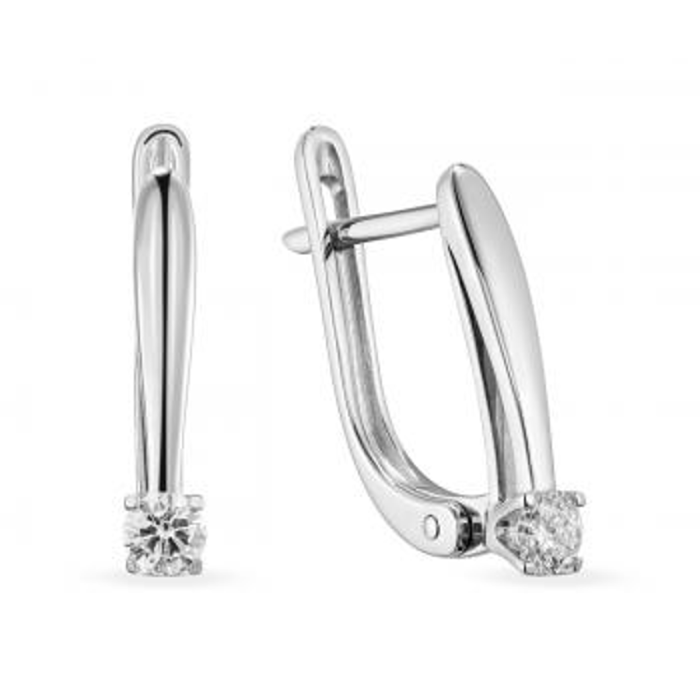 Сережки з діамантами з білого золота (с2648)