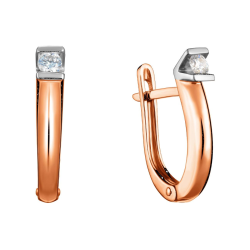 Серьги бриллиантовые из красного золота (с2428)