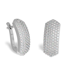 Серьги бриллиантовые из белого золота (224-0108)