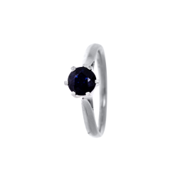 Кольцо с сапфиром из белого золота (293-0170)