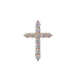 Хрест з діамантом у стилі Тіффані з червоного золота (091)
