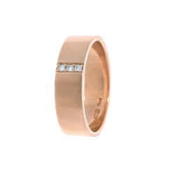 Обручальное кольцо бриллиантовое из красного золота (120-0191)