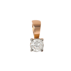 Кулон бриллиантовый с одним камнем из красного золота (п570-1к-бр)