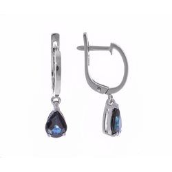 Серьги с сапфиром из белого золота (294-0933)