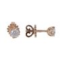 Серьги-пусеты бриллиантовые с одним камнем из красного золота (086)