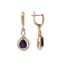 Серьги с сапфиром из красного золота (22582)
