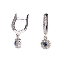 Сережки з діамантами та сапфірами з білого золота (галинкавсб)