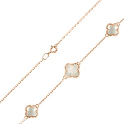 Золотой браслет Клевер с перламутром (1б015/68б)