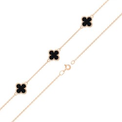 Золотой браслет Клевер с агатом (1б017/67б)