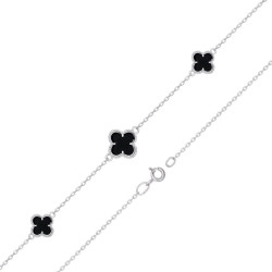 Браслет Van Cleef с агатом из белого золота (3б015/67б)