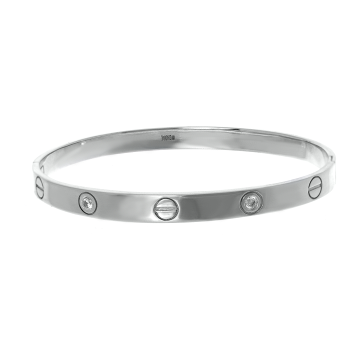 Браслет жорсткий Cartier з каменем з білого золота (б0004-1р)