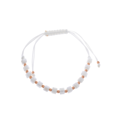 Браслет шамбала белый из красного золота (5/024/1бел)