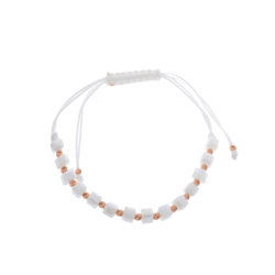 Браслет шамбала белый из красного золота (5/024/1бел)