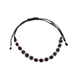 Браслет шамбала черный из красного золота (5/024/1черн)