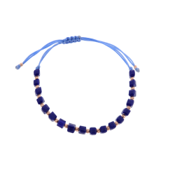 Браслет шамбала синий из красного золота (5/024/1син)