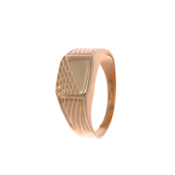 Кольцо-печать без камня с алмазной гранью из красного золота (6-2012.0.1)