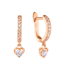 Серьги с камнем висячие из красного золота (1с147/01б)