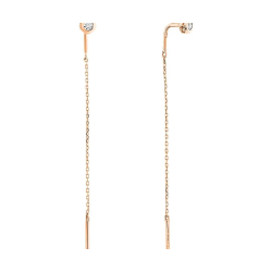 Серьги-протяжки с одним камнем из красного золота (1с240/01б)