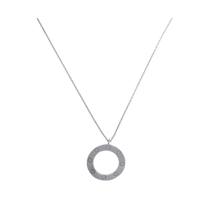 Цепочка-колье брендовая Cartier белое золото (колье001)