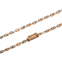 Цепочка плетение фантазийное двухцветная красное золото (306314)