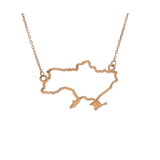 Ланцюг-кольє символіка карта України червоне золото (7000100336)