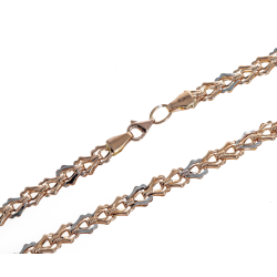 Ланцюжок плетіння Гертруда двокольоровий червоне золото (гертруда)