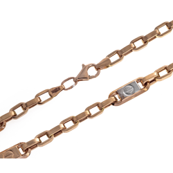 Ланцюжок плетіння якірне двокольоровий червоне золото (якорь/cartier)