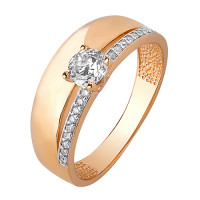 Каблучка з каменем з червоного золота (1101430101)