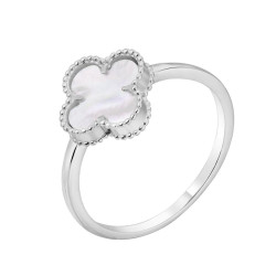 Каблучка Van Cleef з агатом з білого золота (3к123/68б)