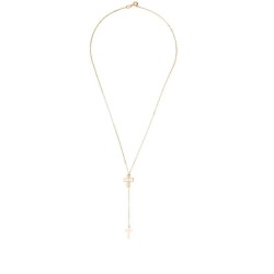 Золотий ланцюжок-кольє Хрестик червоне золото (1н167/00б)