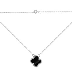 Золотий ланцюжок-кольє Конюштна з агатом біле золото (3н181/67б)