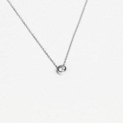 Серебряная цепь-колье с фианитом (Кл2Ф/415)