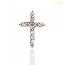 Крест бриллиантовый в стиле Тиффани из белого золота (090б)