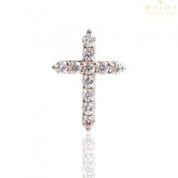Крест бриллиантовый в стиле Тиффани из белого золота (090б)