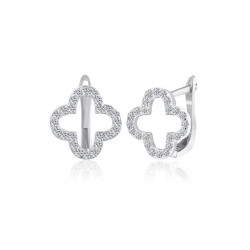 Сережки Van Cleef з каменем срібні (ск2ф/1011)