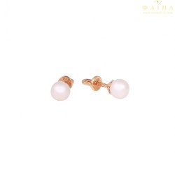 Серьги-пусеты с жемчугом из красного золота (1-0003.0.0)