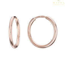 Серьги-кольца без камня гладкие из красного золота (1-5001.0.0)