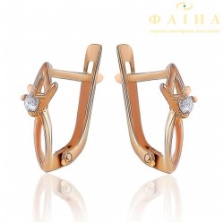 Золотые детские серьги с фианитом (0388)