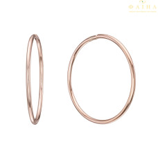 Серьги-кольца без камня гладкие из красного золота (1-5004.0.0)