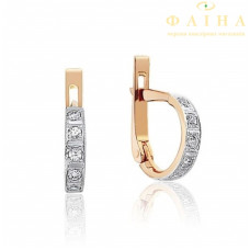 Дитячі сережки з каменем доріжки з червоного золота (061)