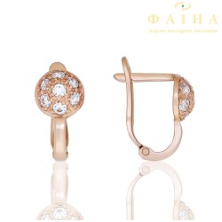 Детские серьги с шариками из красного золота (0340)