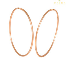 Серьги-кольца без камня гладкие из красного золота (1-5008.0.0)