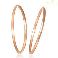 Серьги-кольца без камня гладкие из красного золота (1-5003.0.0)