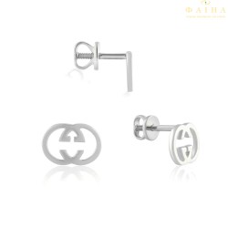 Серьги-пусеты без камня из белого золота (0564/1)