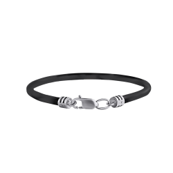 Браслет шкіряний срібний (1125ч)