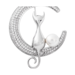 Срібна брошка з перлами (9011,1)