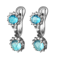 украшение с кварцем голубые серебрянные (алисинья)